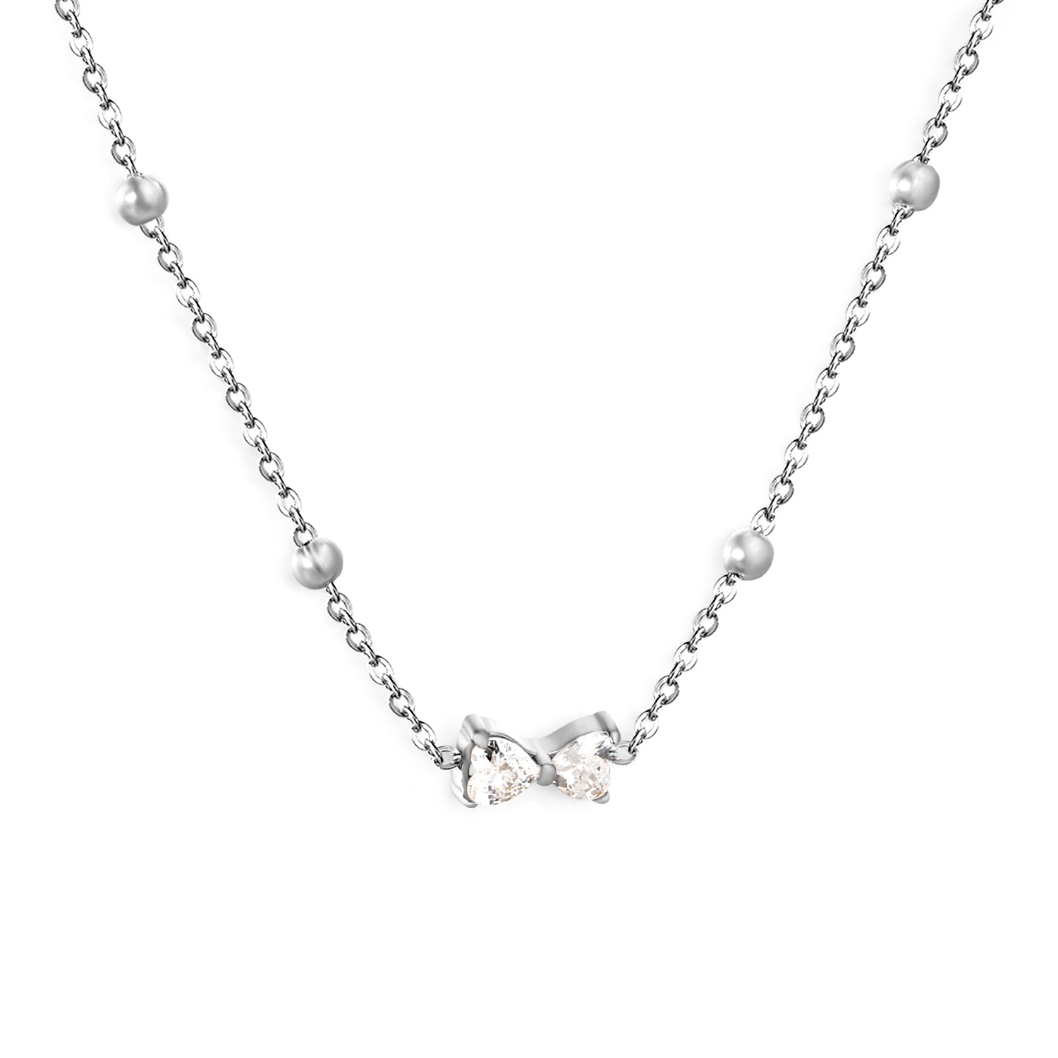 Collier nœud argenté