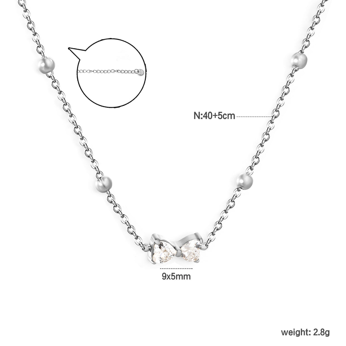 Collier nœud argenté