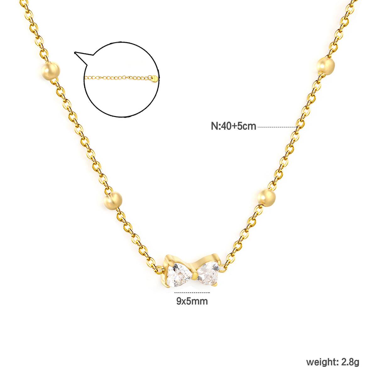 Collier nœud dorée