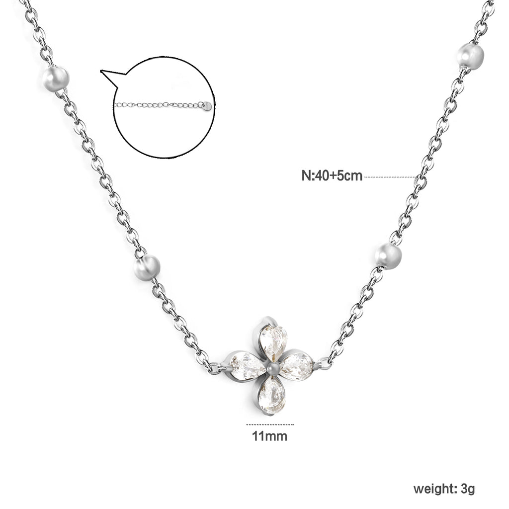 Collier fleur argenté
