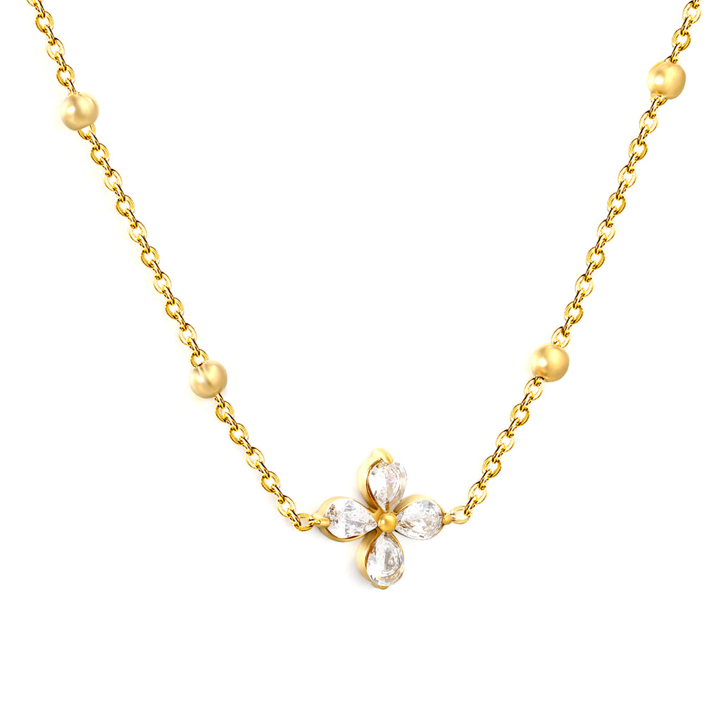 Collier fleur dorée