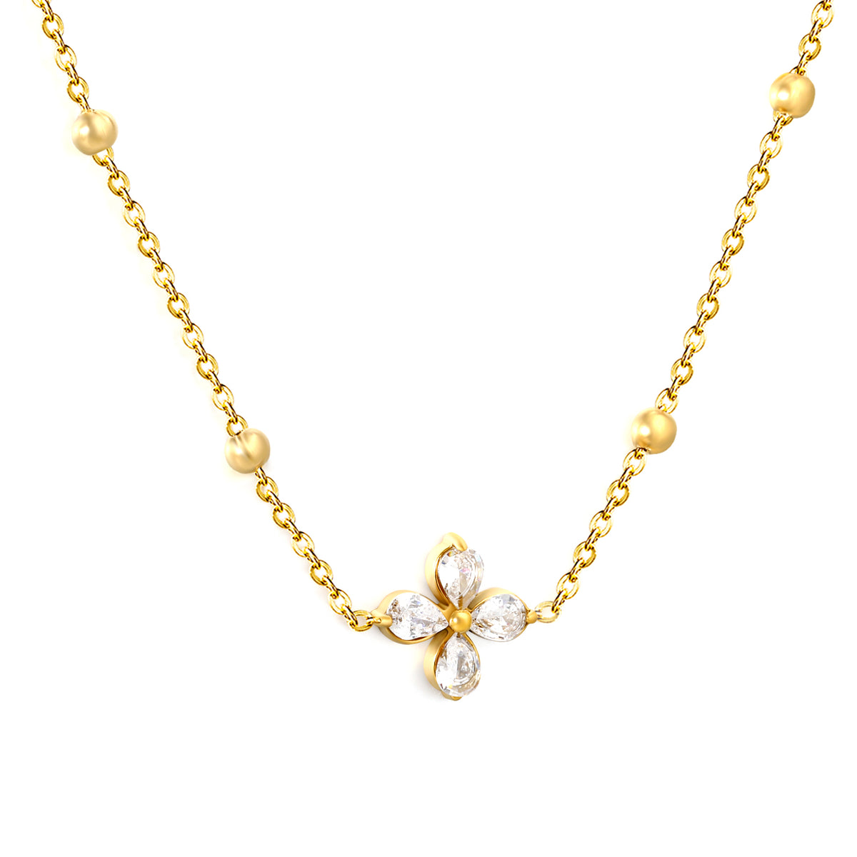 Collier fleur dorée