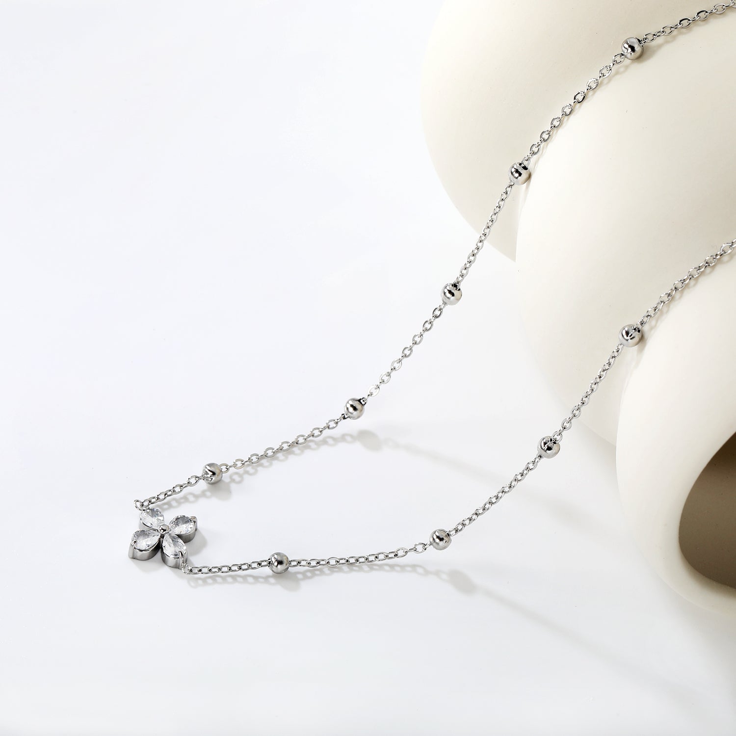 Collier fleur argenté