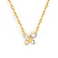 Collier papillon en diamant dorée