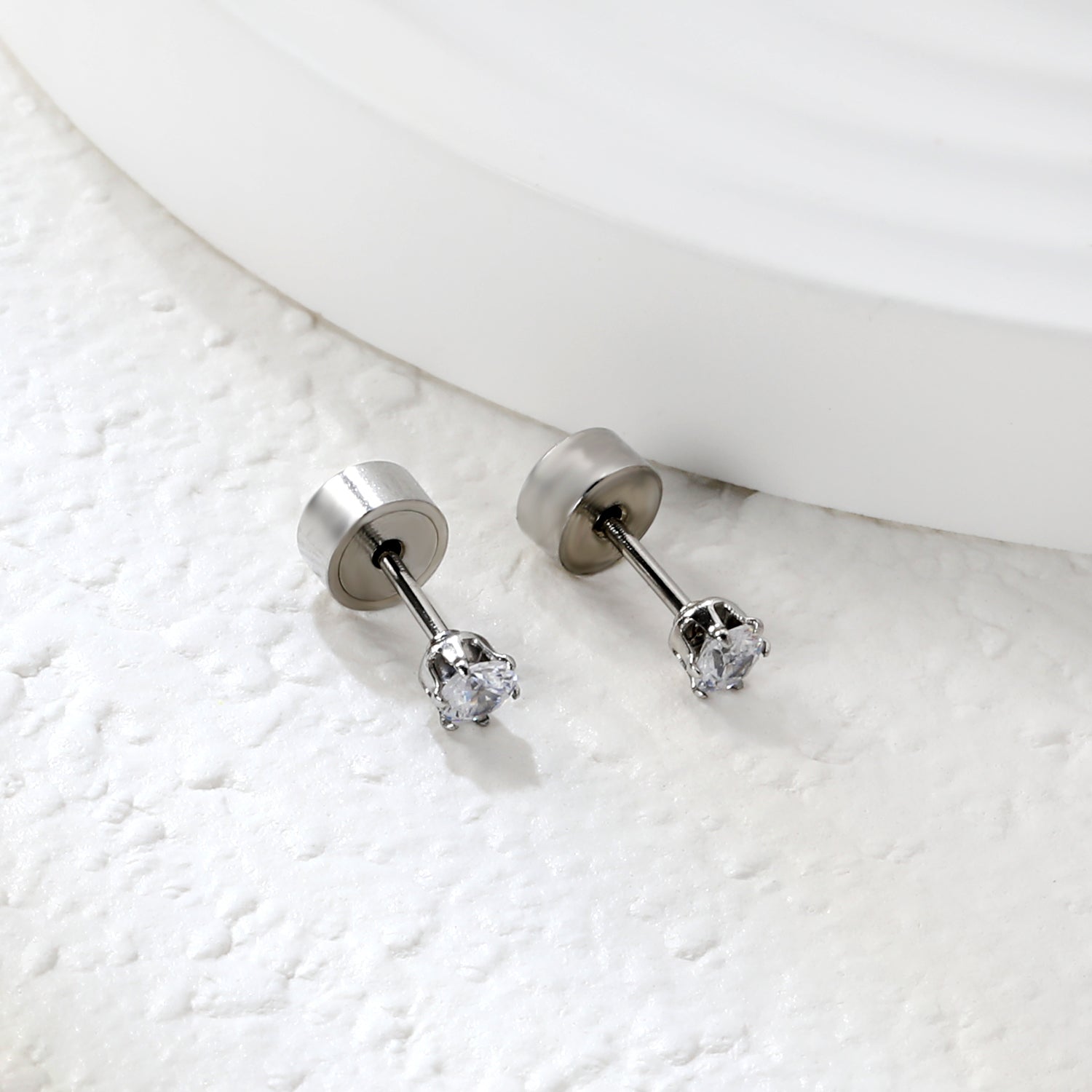 Boucles d'oreilles diamant argenté