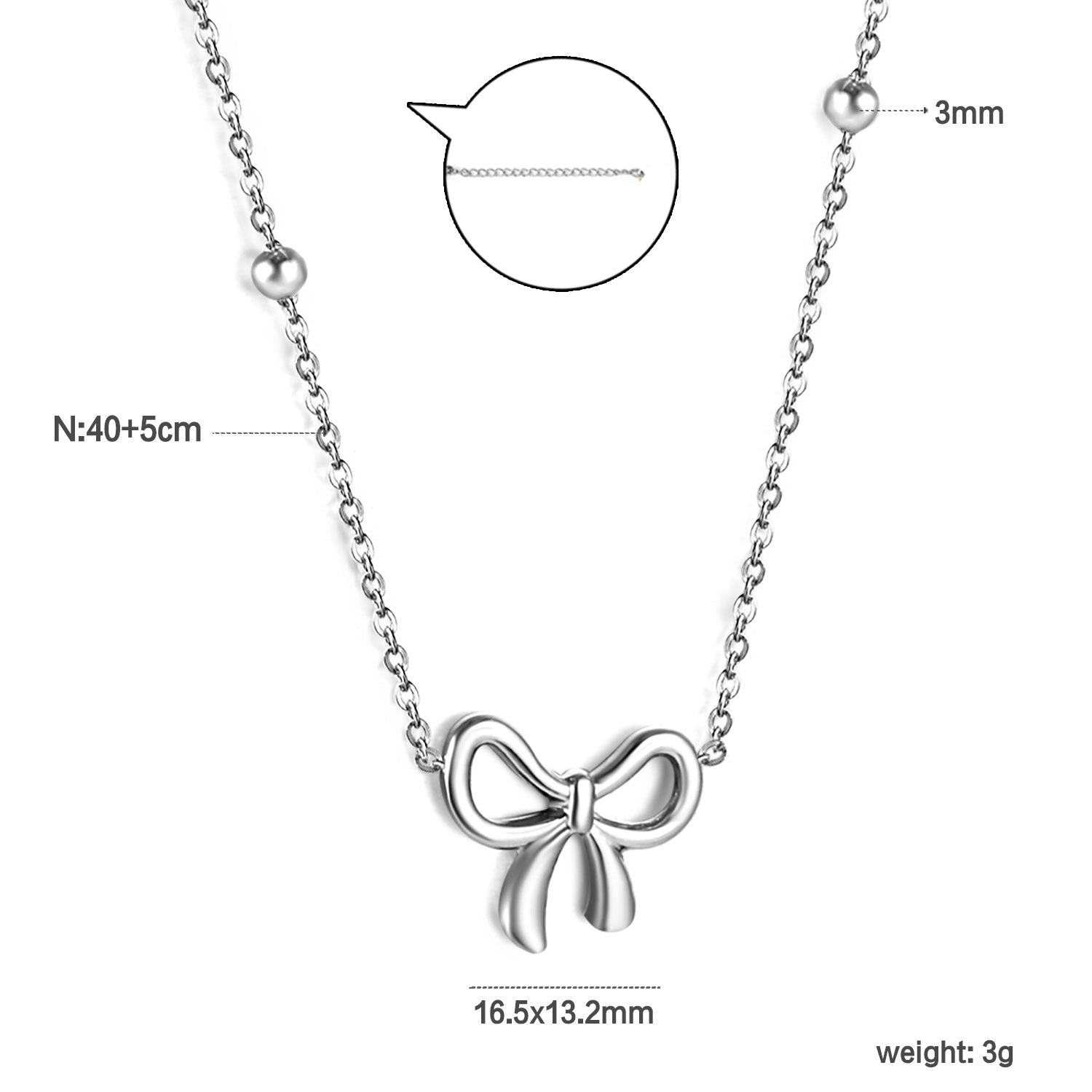 Collier boucle argenté