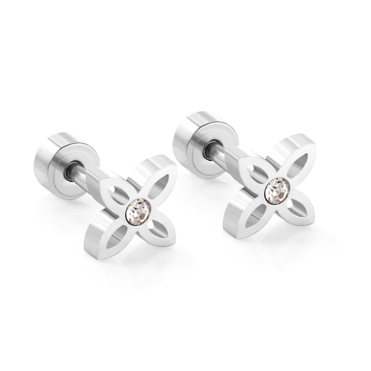 Boucles d'oreilles X argenté