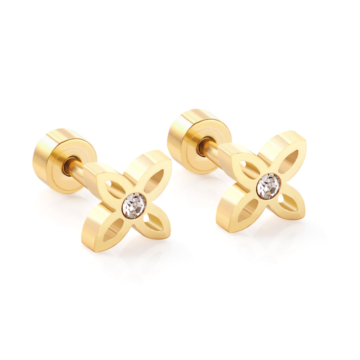 Boucles d'oreilles X dorée
