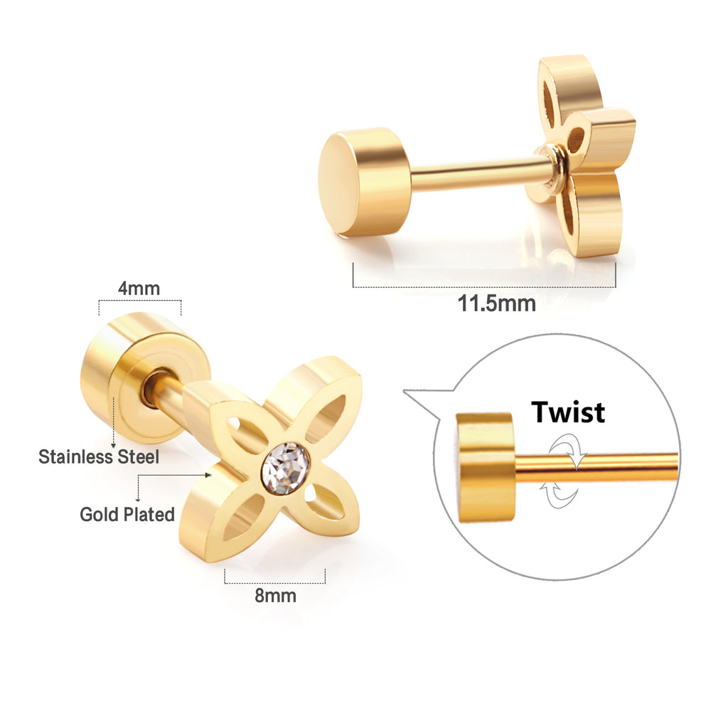 Boucles d'oreilles X dorée