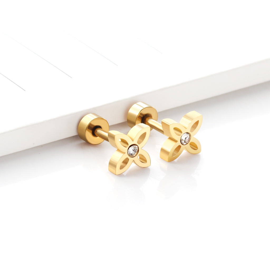 Boucles d'oreilles X dorée