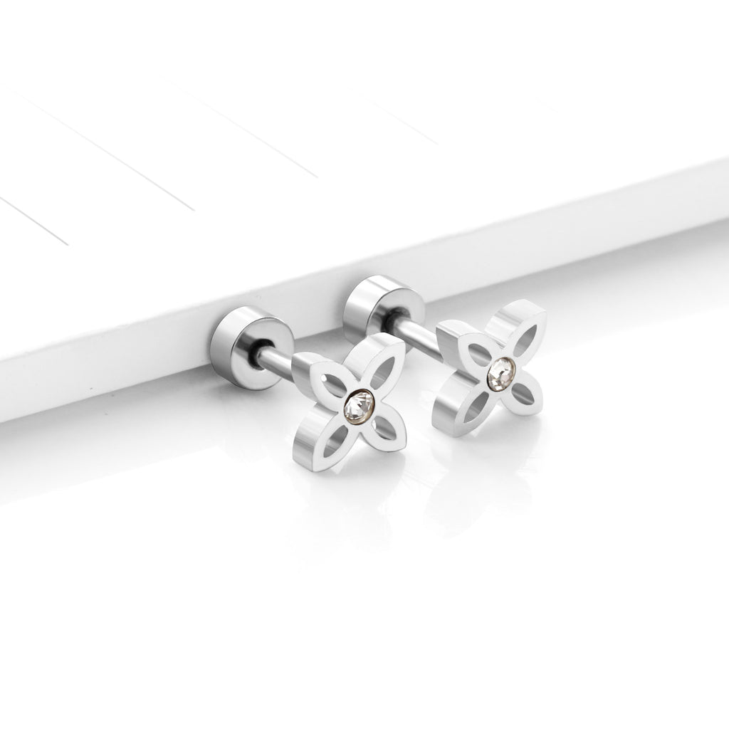 Boucles d'oreilles X argenté