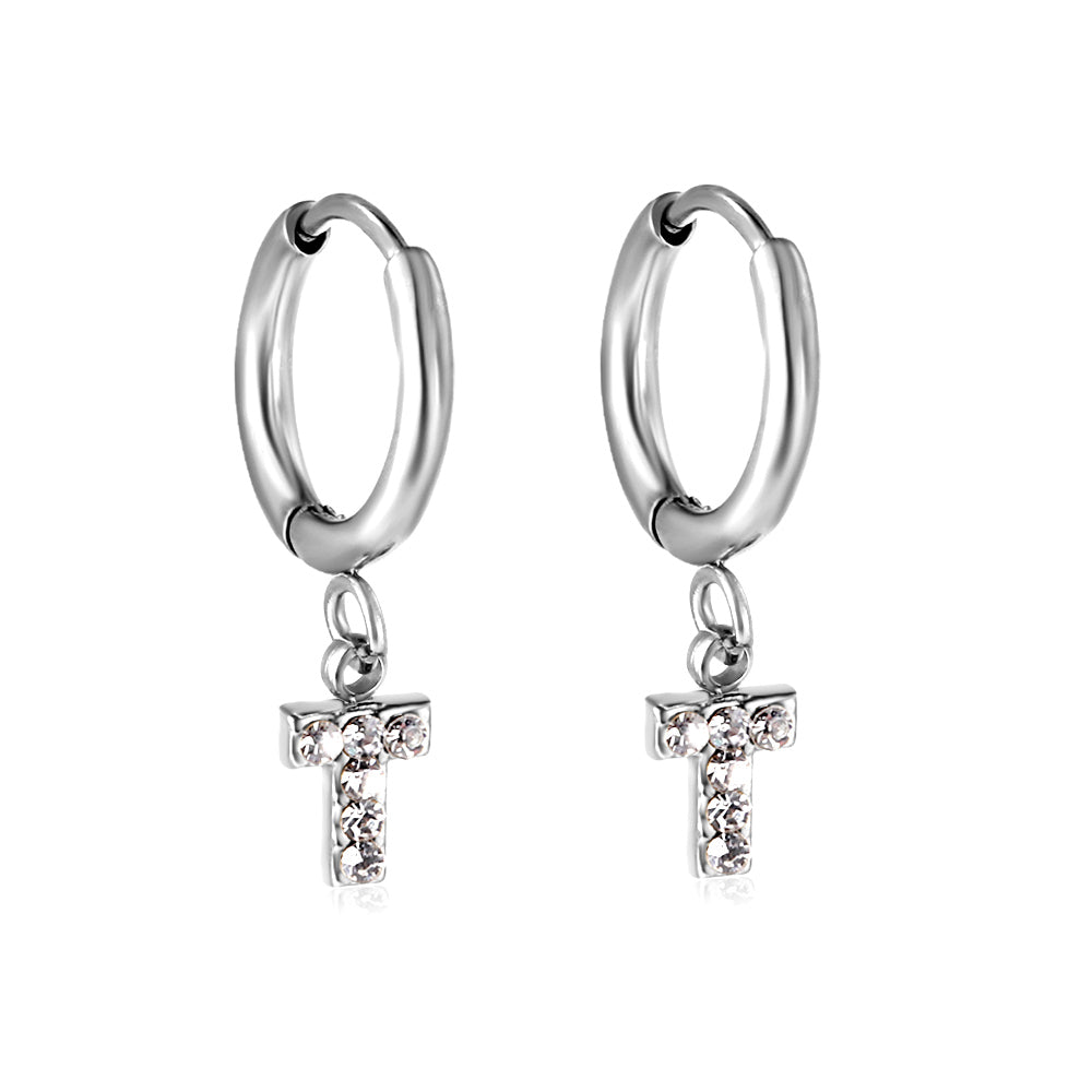 Boucles d'oreilles croix argenté