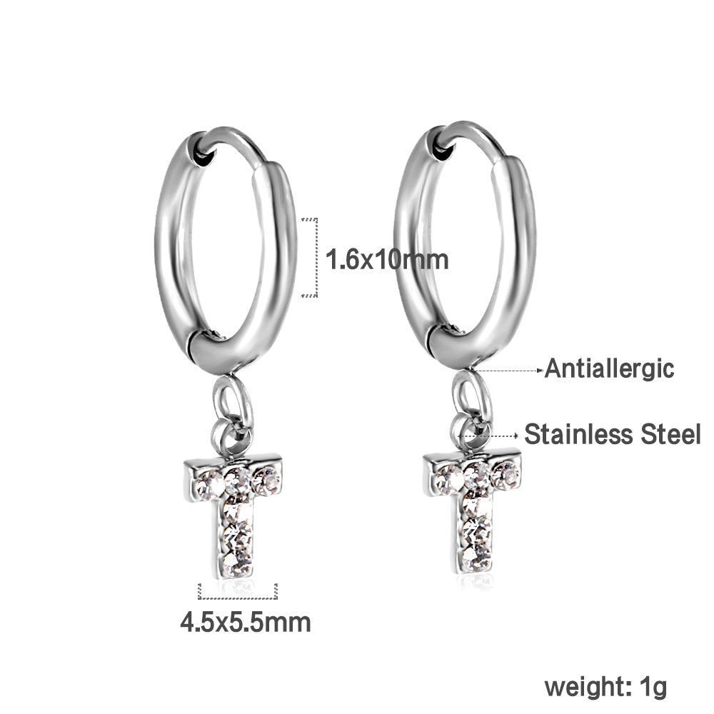 Boucles d'oreilles croix argenté