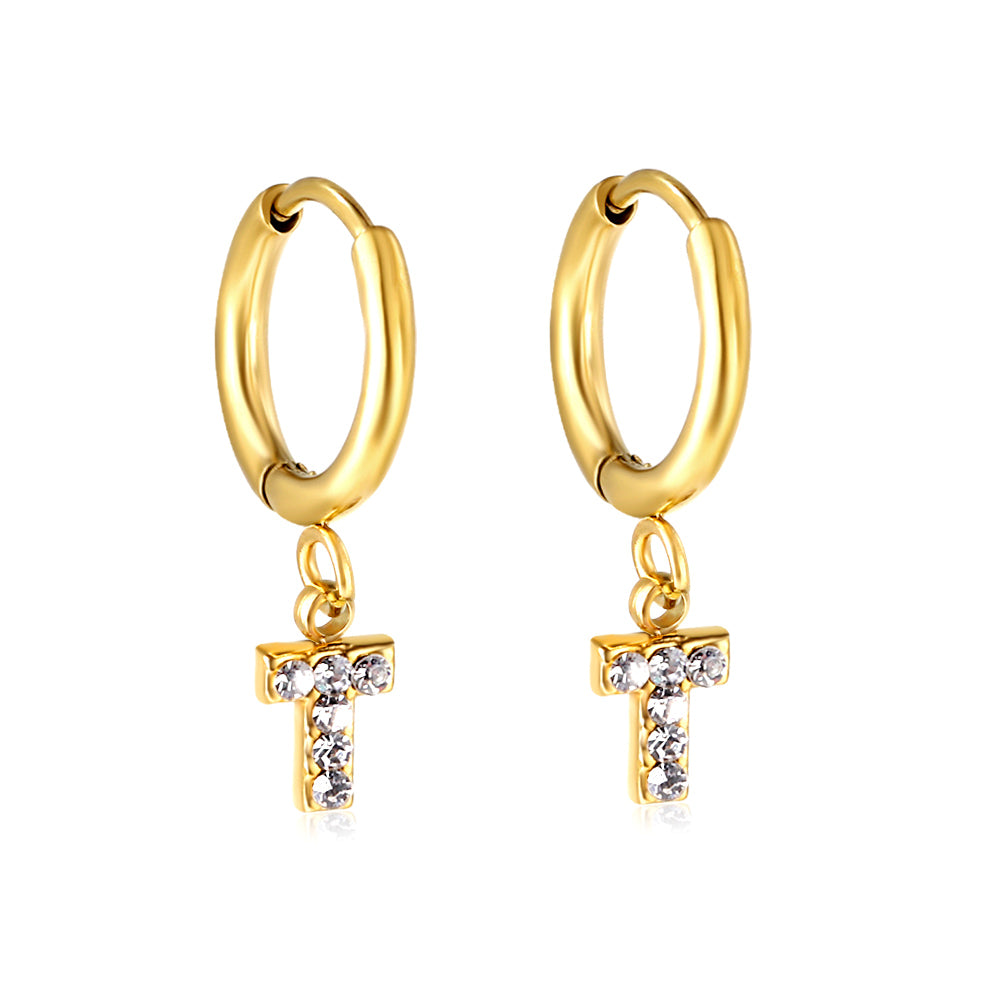 Boucles d'oreilles croix dorée