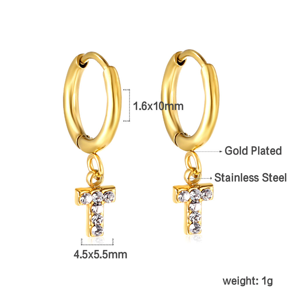 Boucles d'oreilles croix dorée