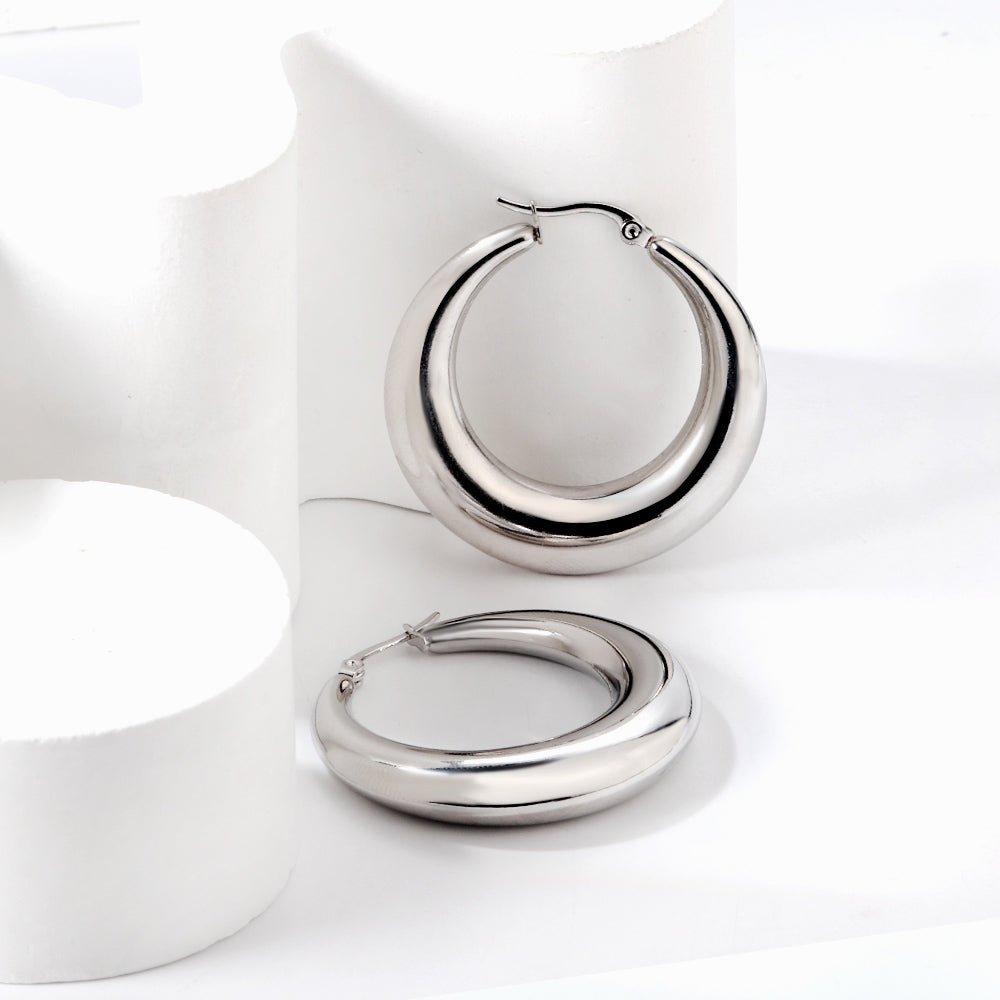 boucles d'oreilles big rounds argenté