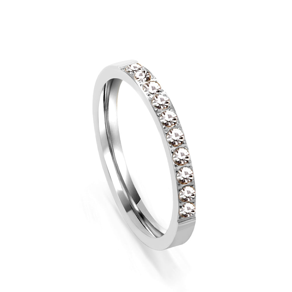 Bague diamant argenté