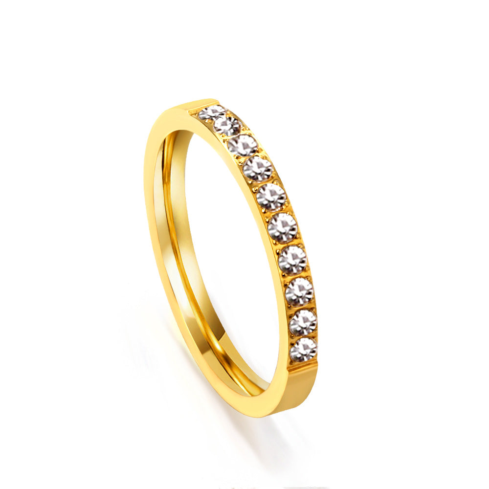 Bague diamant dorée
