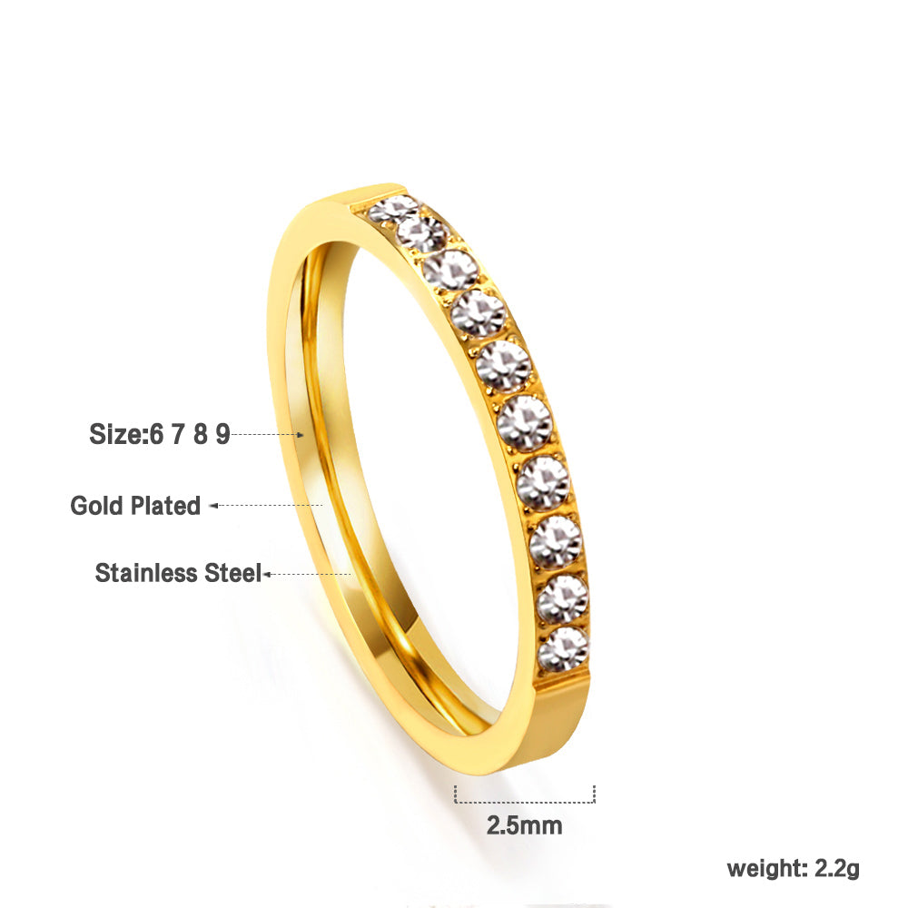 Bague diamant dorée