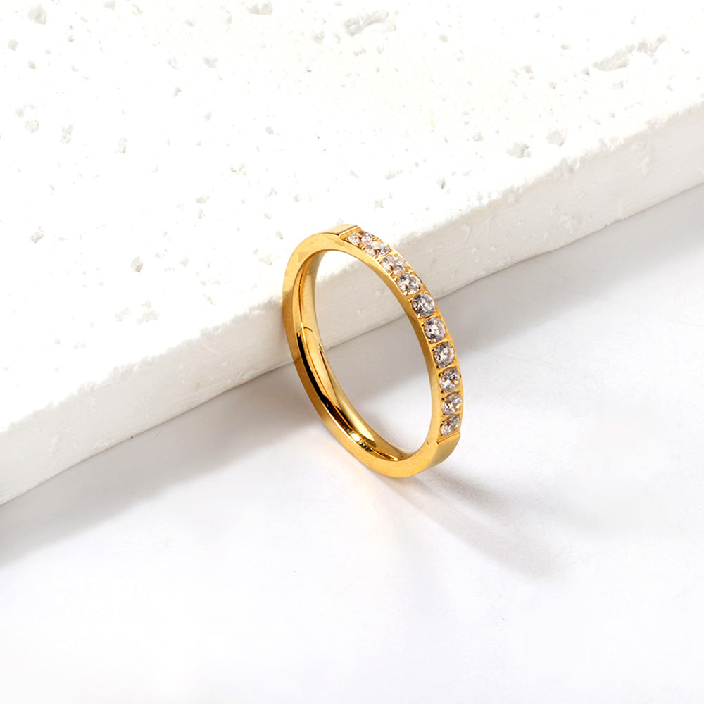 Bague diamant dorée
