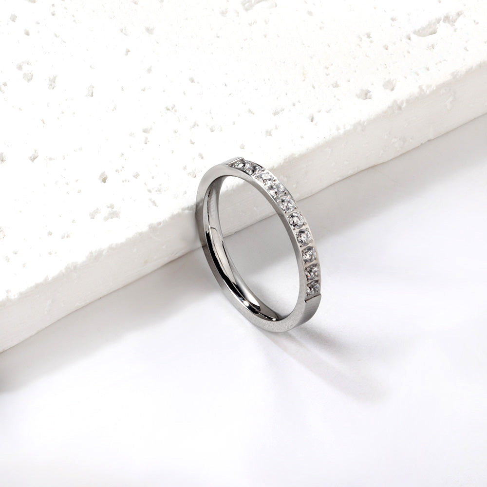 Bague diamant argenté