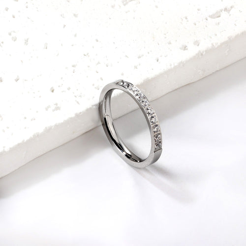 Bague diamant argenté
