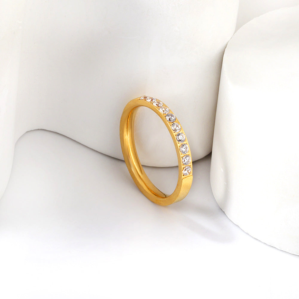 Bague diamant dorée