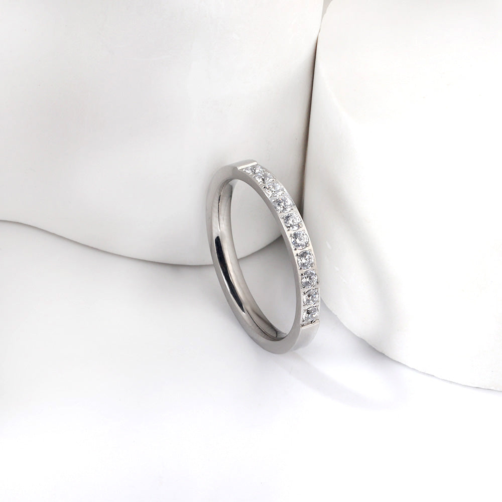 Bague diamant argenté