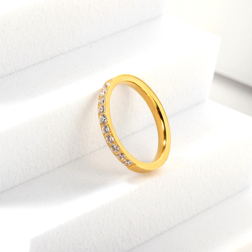 Bague diamant dorée