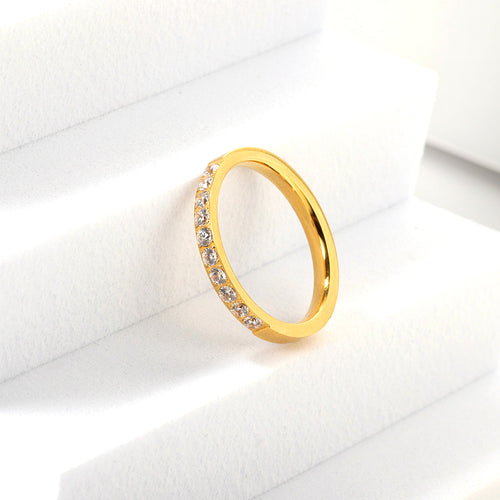 Bague diamant dorée