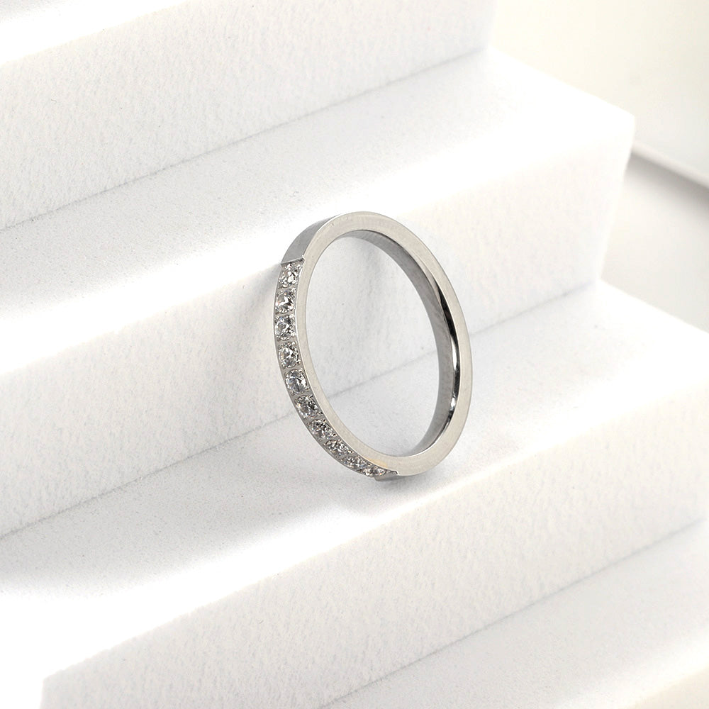 Bague diamant argenté