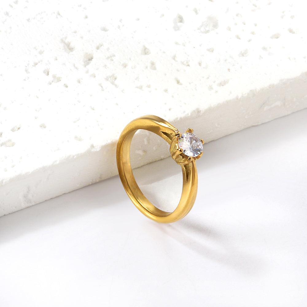 Bague brillante dorée
