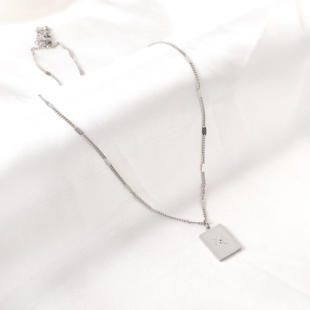 collier soleil argenté