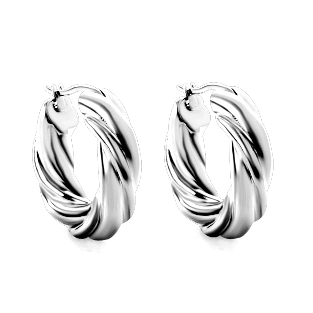 Boucles d'oreilles torsade ronde arenté