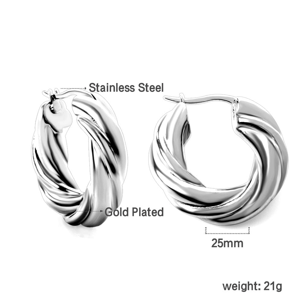 Boucles d'oreilles torsade ronde arenté