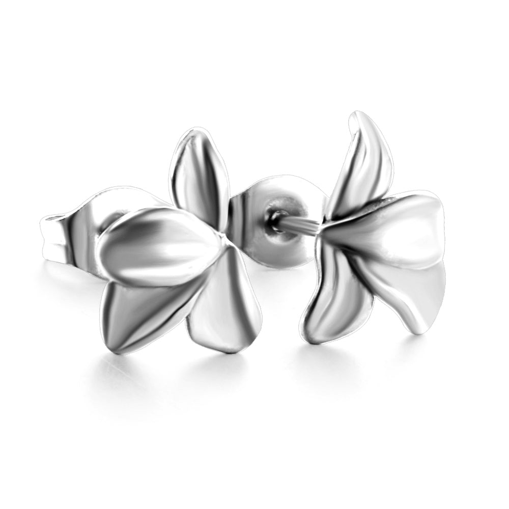 Boucles d'oreilles pétales argenté