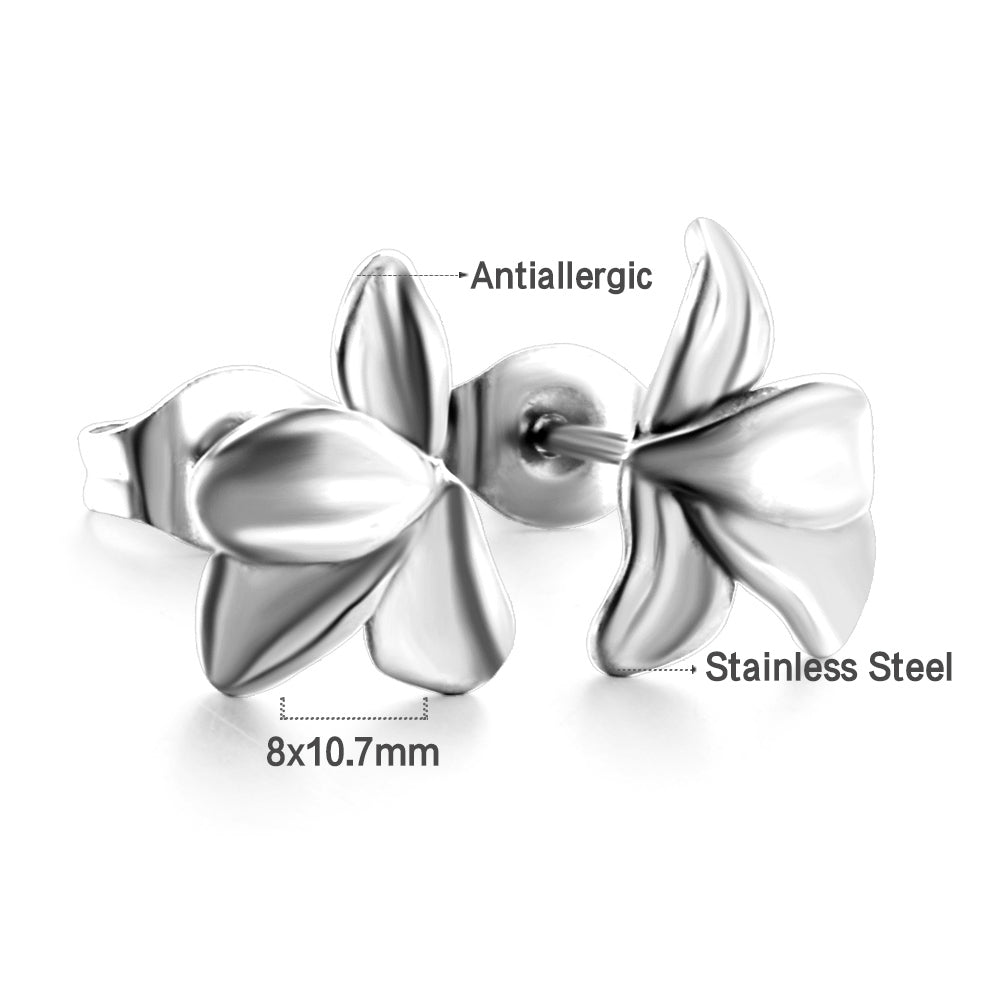 Boucles d'oreilles pétales argenté