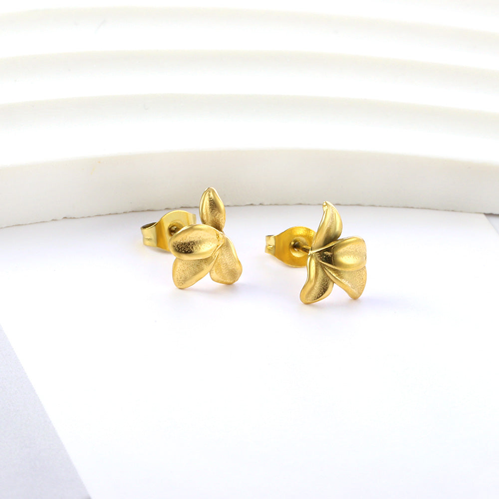 Boucle d'oreilles pétales dorée