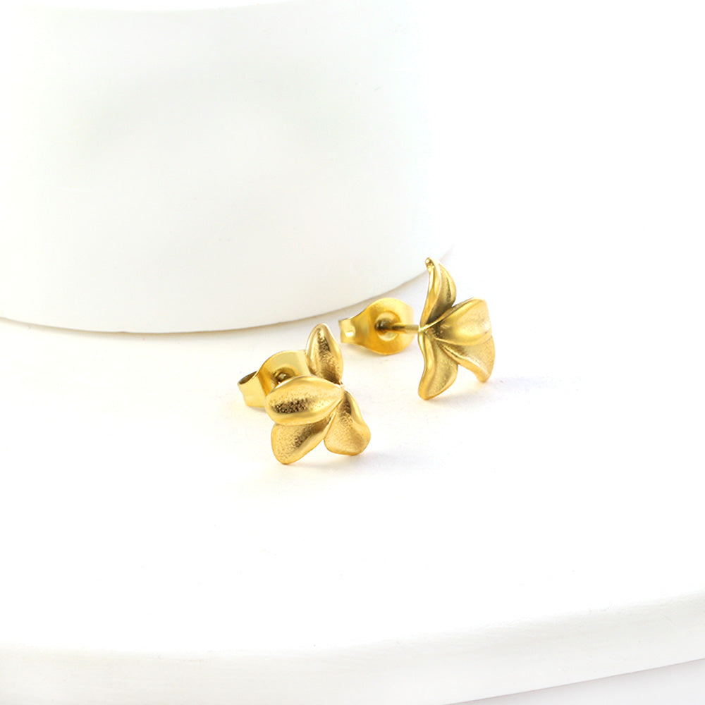 Boucle d'oreilles pétales dorée