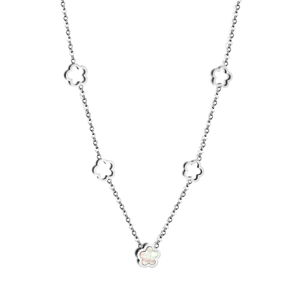 Collier clover argenté