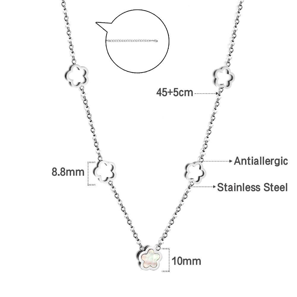 Collier clover argenté