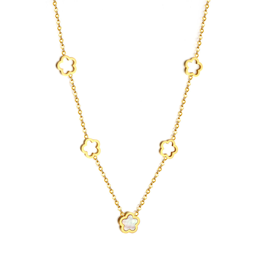 Collier clover dorée
