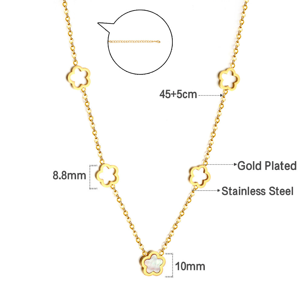 Collier clover dorée