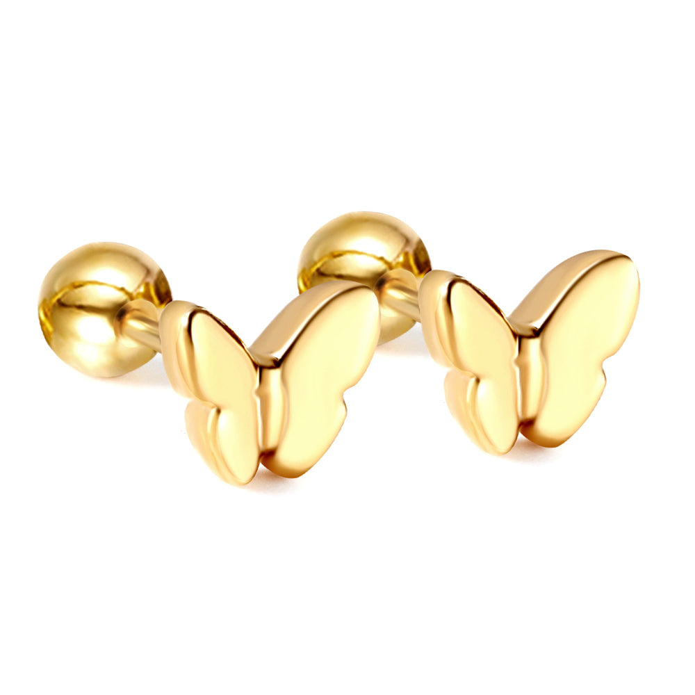 Boucles d'oreilles papillon dorée