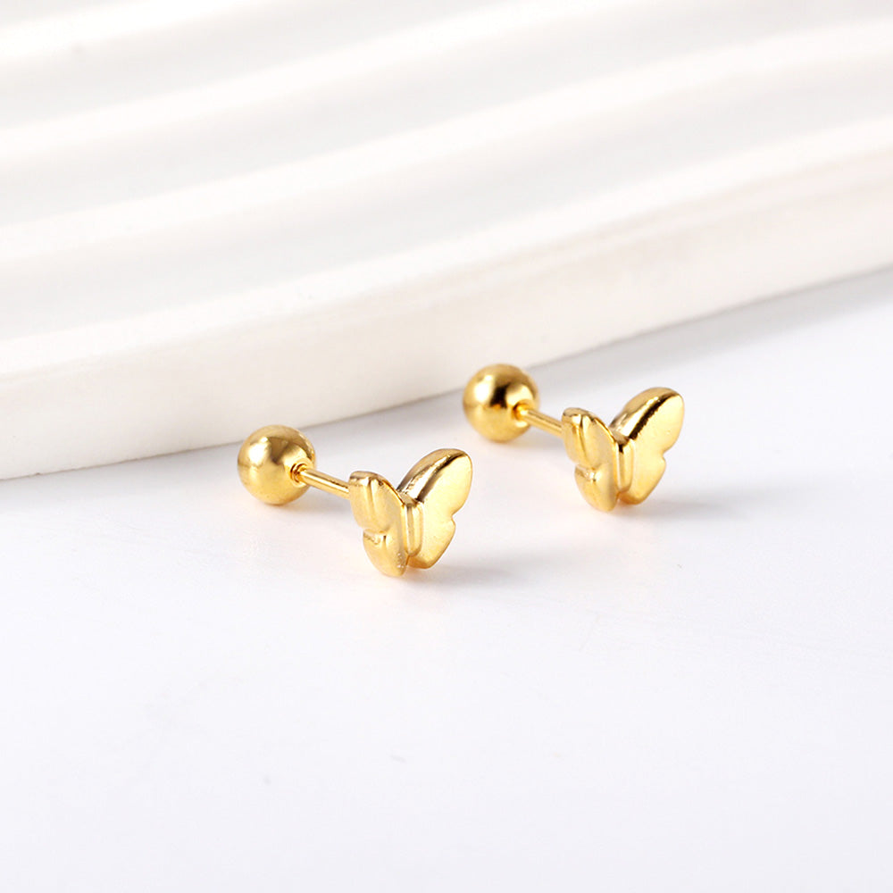Boucles d'oreilles papillon dorée