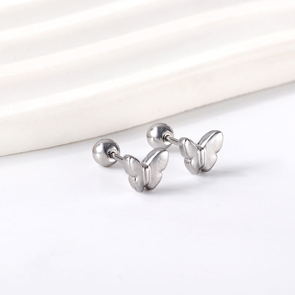 Boucles d'oreilles Papillon argenté