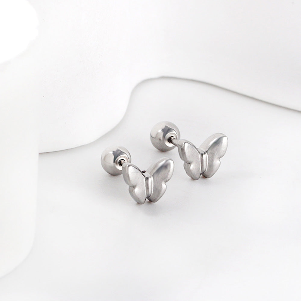 Boucles d'oreilles Papillon argenté