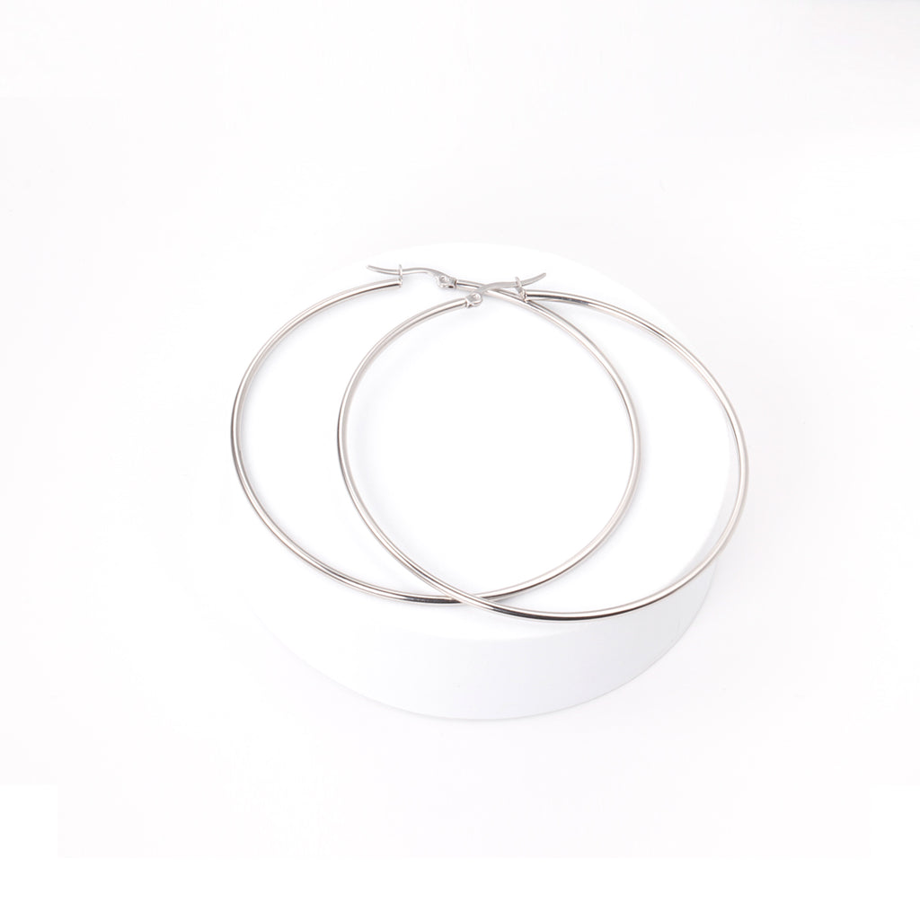 Boucle d'oreilles hoops argenté