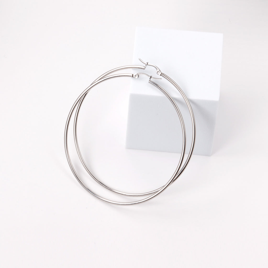 Boucle d'oreilles hoops argenté