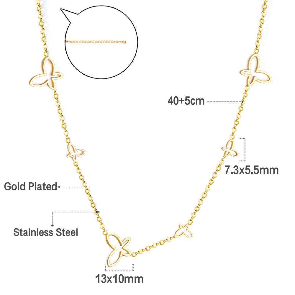 Collier papillon charms dorée
